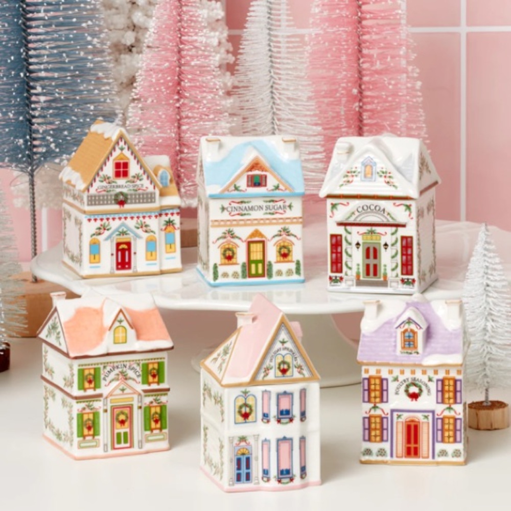 Lenox Spice Village Christmas 6-Piece Spice Jar Set New In Box NWT